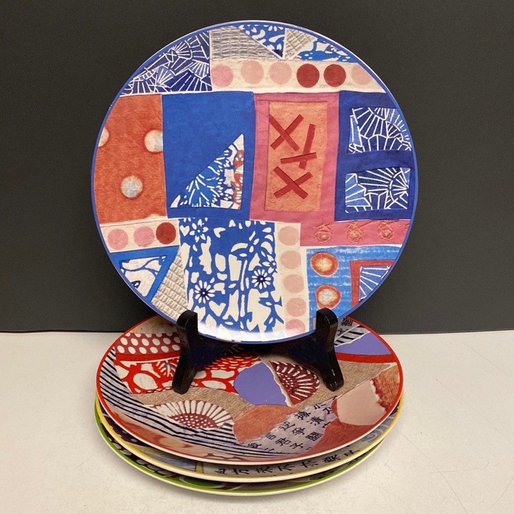 Nancy Heffron Sweet Plates Multicolor Set of Four